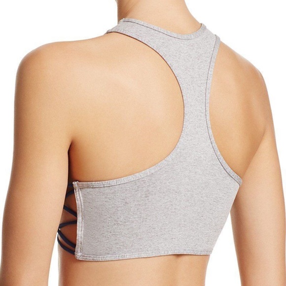 Free People Intimately Side Cross Strap Grey Racerback Bra. NWOT! - Picture 2 of 7